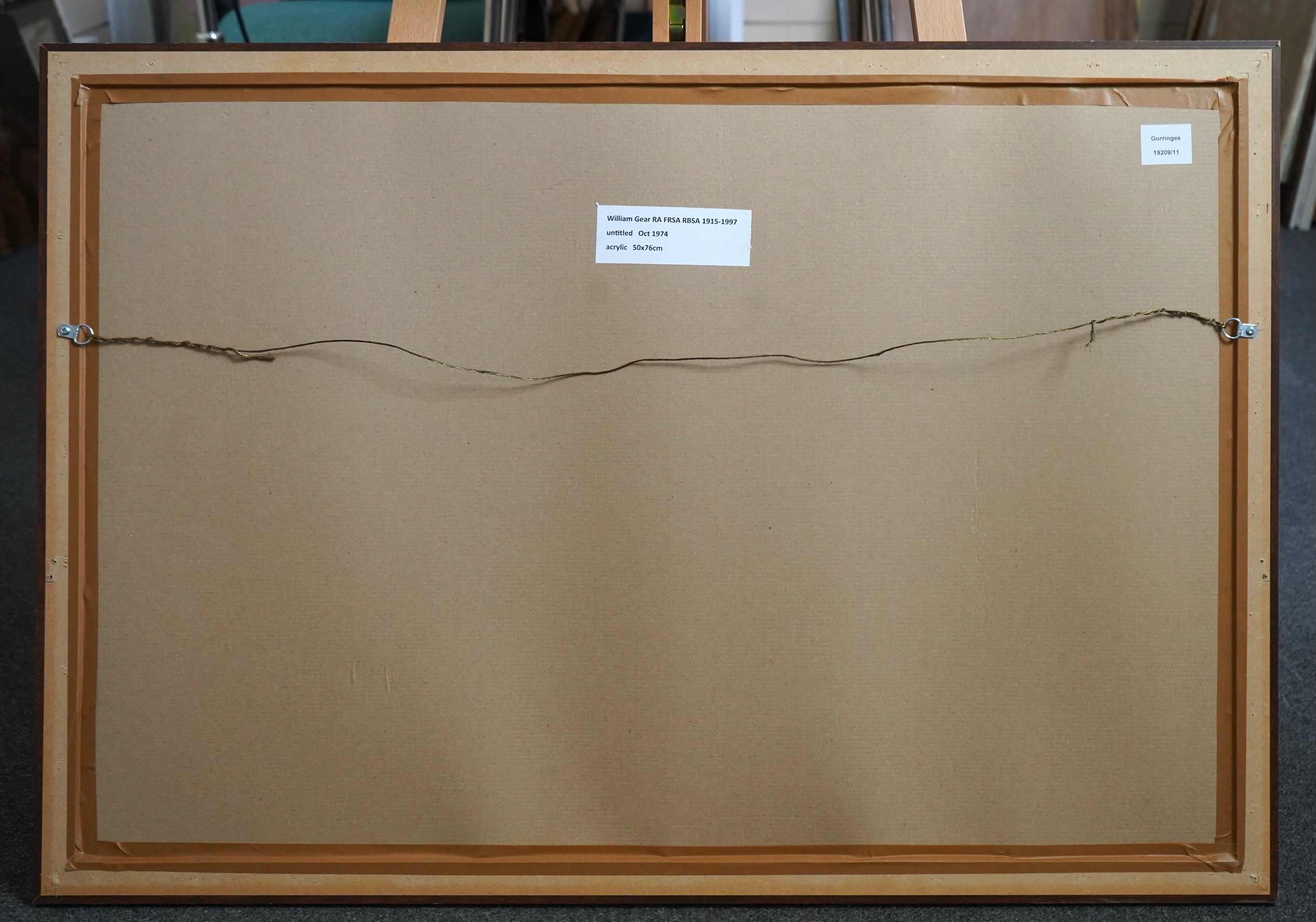 William Gear RA RBSA, (1915-1997), 'Untitled, October 1974'